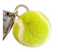 Anneau clé de tennis flou - Mini porte-clés en peluche de sport avec texture douce, clés élégant pour le sac à main et les sacs à main | Décor de tennis moelleux pour le retour à l'école, le miroir de