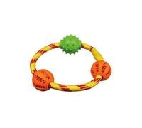 Trixie Jouet pour chien Denta Fun Anneau en corde avec balles Menthe Ø 20 cm