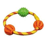 Trixie Jouet pour chien Denta Fun Anneau en corde avec balles Menthe Ø 20 cm