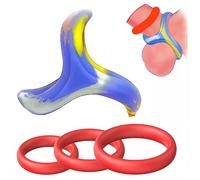 Anneau Couple Caoutchouc Coloré Homme, Anneau 3D Trois Feuilles + Multi Boucles, Souple Transportable, Format Poche Entraînement (Noir B)