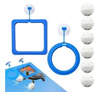 Anneau D'alimentation Du Poisson - 2,2 Pouces Rond 2.9in Extérieur, 2x Aliments Flottants D'aquarium Avec Ventouses, Comprend 6 Balles Nitrifiantes | Tortue, Aquarium Betta, Al