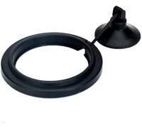 Anneau d'alimentation flottant pour poissons avec ventouse de forme carrée - Accessoires pour aquarium - Poisson rouge - Tortue (rond, noir)