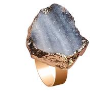 Anneau d'améthyste - Anneau en réglable de 15~35 mm, bijoux d'améthyste brut naturel, bague de déclaration pour femmes, bague de pierre précieuse en fait à la main | Cadeau d'améthys, Se référer à la