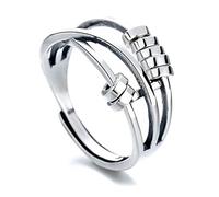 Anneau d'anxiété en anneaux de Fidget réglables pour femmes hommes anxiété filature perle empilable Spinner anneau de bande