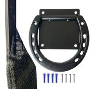 Anneau d'Attache Cheval - Fixation Murale De Sécurité, Design Métallique Industriel, Dimensions 12.5x11cm + 4 Vis d'Expansion, Matériau En Fer Robuste - pour Gestion d'Écurie et Clôtures De Carrière