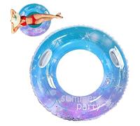 Anneau de baignade adulte ciel étoilé paillettes de paillettes flottantes avec poignée tube de baignade gonflable pour les chars de piscine pour adultes pour les fournitures de fête à la plage, jouet