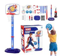 Anneau de Basket-Ball 4 en 1 pour en 1 T Ball Set et Swild Ring Game | Boule de Baseball Toy Couvert en Plein air pour 1-8 Ans, Fils