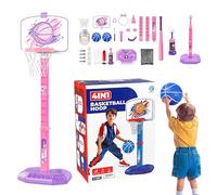 Anneau de Basket-Ball pour, Anneau de Basket-Ball pour Tout-Petits en intérieur, 4 en 1 Piscine Basketball Hoop Stand de T-Shirt, Balle de Baseball Toy Couvert en Plein air pour 1-8 Ans, ni