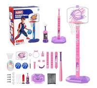 Anneau de Basket-Ball pour Tout-Petits, 4 en 1 pour, Hauteur réglable | Boule de Jouet Couvert en Plein air pour 1-8 Ans, h