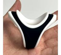 Anneau de blocage de sperme multifonctionnel et amovible Anneau de retardement en silicone pour homme 3 en 1 Design Anneau de testicule triangulaire Anneau de pénis (Noir et blanc)