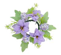 Anneau De Bougie De Pâques - 20 Cm en Soie PP, Couronne Florale, Décor D'œufs | Pièce Maîtresse De Guirlande De Printemps | Support De Fleurs Artificielles | Améliore L'affichage De Vacances De