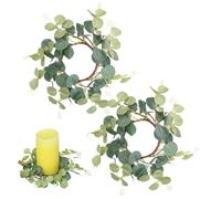 Anneau de Bougie Eucalyptus 2pcs 6-10 Adjustable OD & 3 Id Life Life Lifting Bandle Rings Decorative Petite Couronne pour la Table à Manger, pièce maîtresse de Table, Mariage, Anneaux, bagu