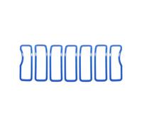 Anneau De Calandre Décoratif Pour Jeep Pour Wrangler JL 2024 7 Pièces Accessoires Extérieurs De Voiture Autocollant De Calandre En Maille Grille de Devant(Bleu)