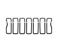 Anneau De Calandre Décoratif Pour Jeep Pour Wrangler JL 2024 7 Pièces Accessoires Extérieurs De Voiture Autocollant De Calandre En Maille Grille de Devant(Noir)