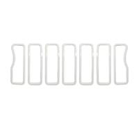 Anneau De Calandre Décoratif Pour Jeep Pour Wrangler JL 2024 7 Pièces Accessoires Extérieurs De Voiture Autocollant De Calandre En Maille Grille de Devant(BLANC)