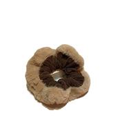 Anneau de cheveux épais et super large en velours côtelé couleur lait curry, bord moelleux, pressé, accessoires for cheveux élégants(Brown)