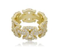 Anneau de conception en or 14K, bague de style hip-hop Moisanite, une beauté liée à un arc pour des occasions spéciales, un cadeau de papa