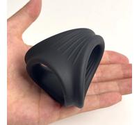Anneau de contrôle de l'éjaculation en silicone noir pour hommes Anneau de retardement multifonctionnel Anneau pénien au design personnalisable Jouet d'amour de liaison du pénis (B)