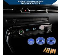 Anneau De Couvercle De Bouton De Commutation De Volume De Radio De Climatiseur Pour Toyota Supra 18-22 / Garniture De Décalque Intérieur Alliage D'Aluminium Élégant 3 Pcs Bleu