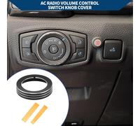 Anneau De Couvercle De Bouton DeDe Phare pour Ford F150 2015-2020 / Garniture Intérieure / Alliage D'Aluminium Élégant / 1 Pcs Noir.