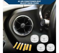 Anneau De Couvercle De Bouton DeDe Réglage De Ventilation De Climatisation pour Ford Bronco Sport 21-23 Garniture Intérieure Alliage D'Aluminium Élégant 4 Pcs Argenté