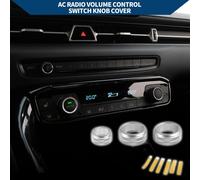 Anneau De Couvercle De Bouton DeDe Volume De Radio De Climatisation pour AC Pour Toyota Supra 18-22 Garniture Intérieure Alliage D'Aluminium Élégant 3 Pcs Argenté
