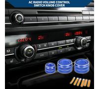 Anneau De Couvercle De Bouton DeDe Volume De Radio De Climatiseur Pour Bmw F10 11-16 / Garniture Intérieure / Alliage D'Aluminium Élégant / 3 Pcs Bleu.