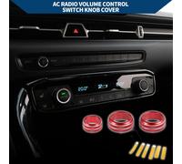 Anneau De Couvercle De Bouton DeDe Volume De Radio De Climatiseur Pour Toyota Supra 18-22 / Garniture Intérieure / Alliage D'Aluminium Élégant / 3 Pcs Rouge.