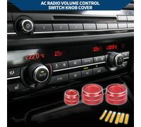 Anneau De Couvercle De Bouton DeDe Volume Radio Climatisation pour AC Pour Bmw F10 2011-2016 / Garniture De Décalque Intérieur Alliage D'Aluminium Élégant 3 Pcs Rouge