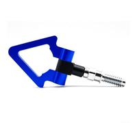 Anneau de crochet de remorquage triangulaire pour pare-chocs avant pour modification automobile en style de course japonais ou européen (style européen bleu)