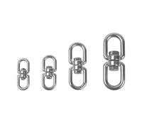 Anneau de crochet pivotant à double extrémité en acier inoxydable 304 M3-M28, connecteur de manille en forme de 8, boucle de chaîne marine rotative, gréement(4Pcs,M4)