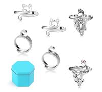 Anneau de crochet réglable pour tricot DIY, 8 PCS, Argent