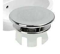 Anneau de débordement d'évier - de débordement de l'évier, couvercle de drainage de la salle de bain | Basin Overflow Trim Replacement Accessory, Double Layer Chrome Finish Insert with Round Ho