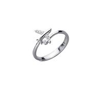 Anneau de déclaration en argent sterling avion 925 pour femmes filles réglables extensibles ouverts anneaux de doigt confort