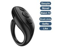 Anneau de défilement Bluetooth avec télécommande du bout des doigts. avec support de téléphone. obturateur d'appareil photo sans fil. bouton Selfie. retourneur de Page numérique--JX-03 Noir