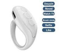 Anneau de défilement Bluetooth avec télécommande du bout des doigts. avec support de téléphone. obturateur d'appareil photo sans fil. bouton Selfie. retourneur de Page numérique--JX-03 Blanc