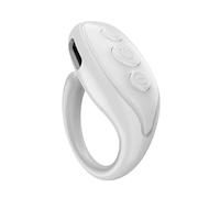 Anneau de défilement pour télécommande Tiktok pour obturateur, Selfie, Enregistrement vidéo, Selfie, tourneur de Page, artefact Paresseux pour iPhone/Samsung/Huawei Bluetooth 5.3 (White)