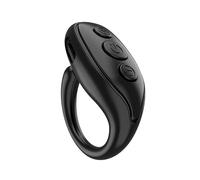 Anneau de défilement pour télécommande Tiktok pour obturateur, Selfie, Enregistrement vidéo, Selfie, tourneur de Page, artefact Paresseux pour iPhone/Samsung/Huawei Bluetooth 5.3 (Black)