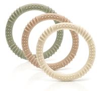 Anneau de dentition bébé en silicone sans BPA lot de 3 souple sensoriel jouet de dentition nouveau ne soulage les gencives cadeau naissance fille garcon anneaux mordeur ergonomique