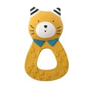 Anneau de dentition Chat moutarde caoutchouc naturel Les Moustaches Moulin Roty