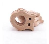 Anneau De Dentition En Bois De Hêtre Pour Bébé, 10 Pièces, Pendentif Hibou Pour Bébé, Accessoire Pour Mère, Fabrication De Collier, Chaîne Factice