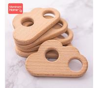 Anneau De Dentition En Bois De Hêtre Pour Bébé, 5 Pièces, Pendentif De Dentition Nuage, Bracelet D'allaitement En Bois Sans Bpa, Petite Tige, Accessoires, Jouets Cadeaux