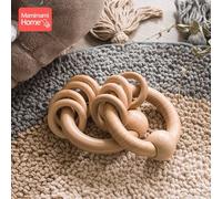 Anneau De Dentition En Bois De Hêtre Pour Bébé, Hochet Musical, Sans Bpa, Jouets Sensoriels Classiques, Cadeaux Pour Infirmières, 1 Pièce