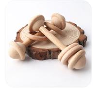 Anneau De Dentition En Bois De Hêtre Pour Bébé, Jouet, Hochet, Anneau De Dentition, Musical, À Mâcher, Gymnastique, Montessori, Poussette Pour Enfants, 1 Pièce