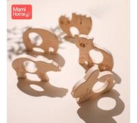 Anneau De Dentition En Bois Pour Bébé, 1 Pièce, Pendentif Pour Chaîne De Sucette, Produits En Forme D'animal, Jouet À Mâcher, Cadeau D'allaitement