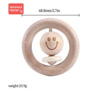 Anneau De Dentition En Bois Pour Bébé,Hochet,Animal,Lune,Anneau De Hêtre,Sans Bpa,Rongeur,Jouet Pour Tout-Petit,Cadeau Pour,1 Pièce - Type Small Rattle