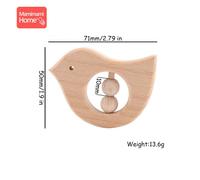 Anneau De Dentition En Bois Pour Bébé,Hochet,Animal,Lune,Anneau De Hêtre,Sans Bpa,Rongeur,Jouet Pour Tout-Petit,Cadeau Pour,1 Pièce - Type Bird Rattle