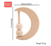 Anneau De Dentition En Bois Pour Bébé,Hochet,Animal,Lune,Anneau De Hêtre,Sans Bpa,Rongeur,Jouet Pour Tout-Petit,Cadeau Pour,1 Pièce - Type Moon Rattle