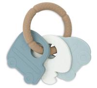 Anneau de dentition en silicone bleu, blanc, marron TU