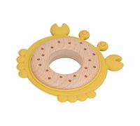 Anneau de Dentition en Silicone en Bois Grande Zone de Mastication Anneau en Bois Anneau de Dentition en Silicone Forme Animale pour la Dentition du Nouveau-Né